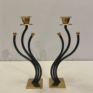 Brass Vintage 24 KT. Gold Plated Karshi Original Hand made candle Holde